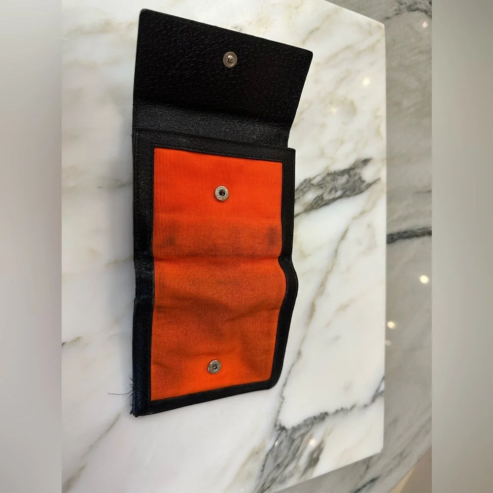GUCCI - interlocking G Logo black and orange small wallet - Picture 11 of 15